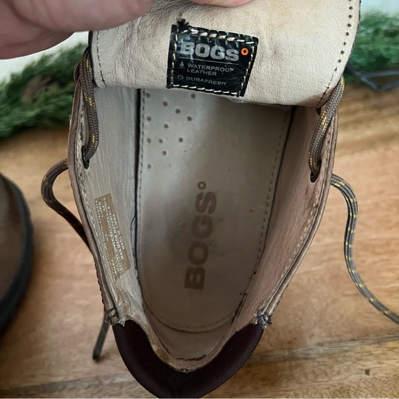 Bogs Eugene Chukka Ankle Boots 9 M Brown Lace Up Shoes Waterproof Leather Mens - Picture 13 of 17